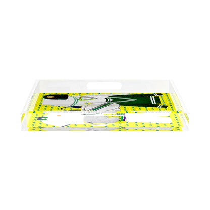 Tenniscore Fashion Chartreuse Kelly  15X15 Acrylic Tray - nicolettemayer.com 