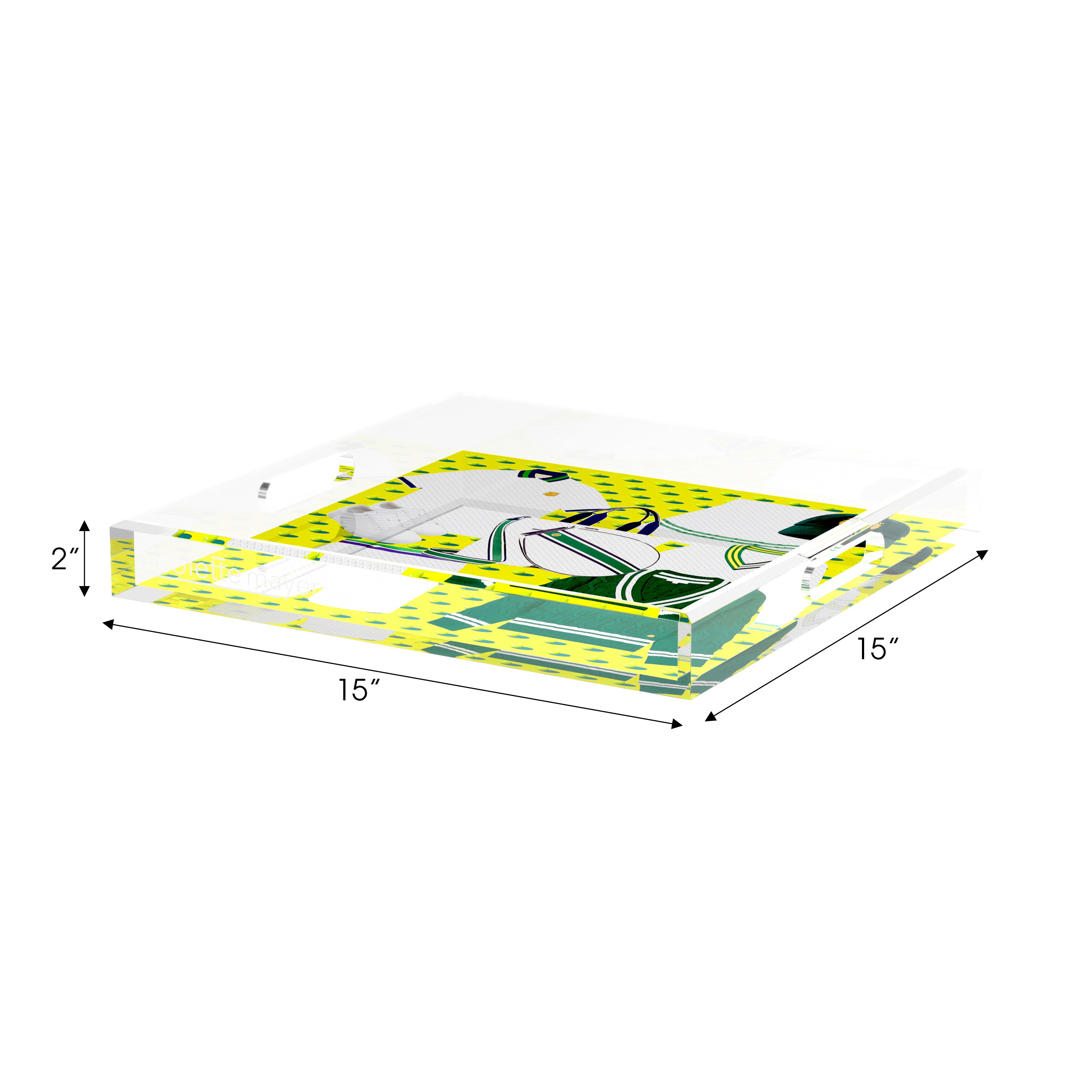 Tenniscore Fashion Chartreuse Kelly  15X15 Acrylic Tray - nicolettemayer.com 