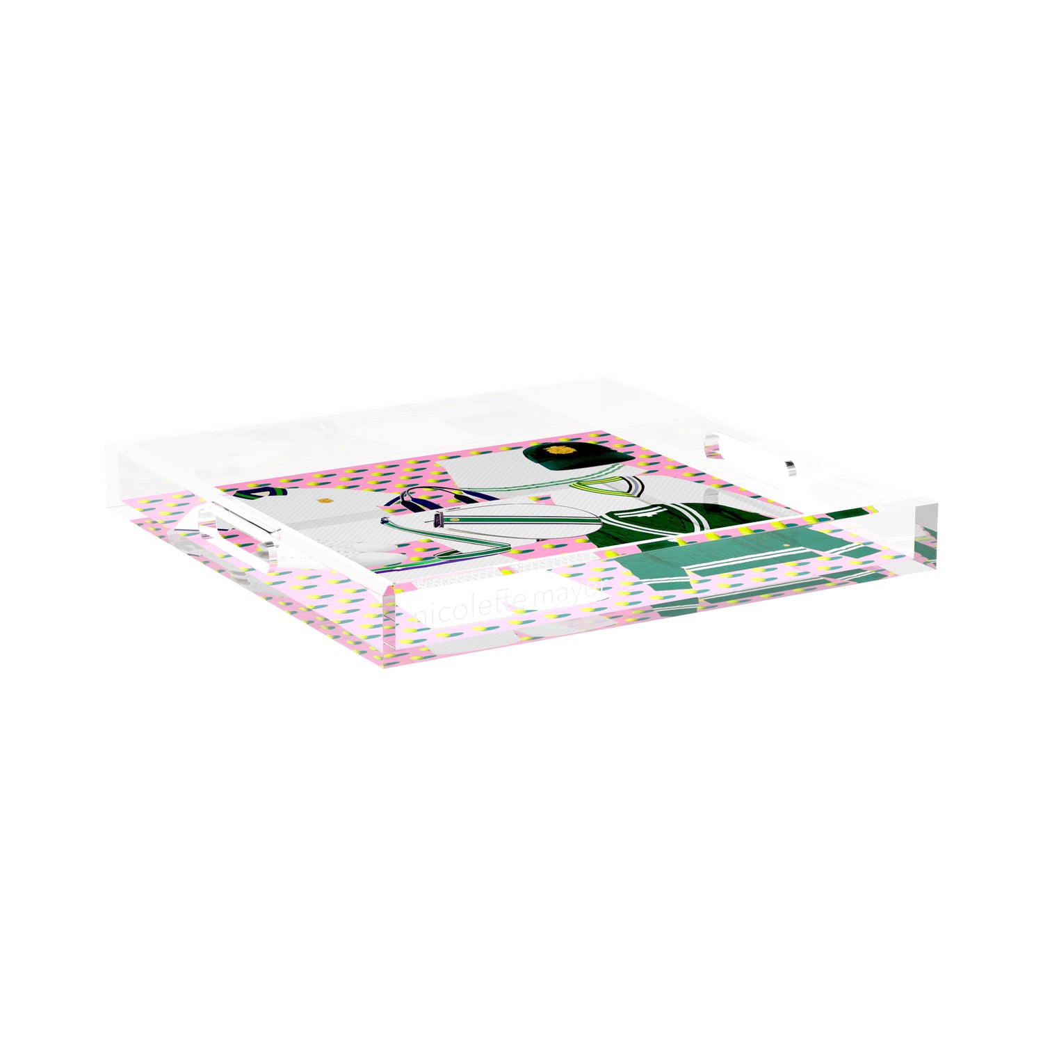 Tenniscore Fashion Pink  15X15 Acrylic Tray - nicolettemayer.com 