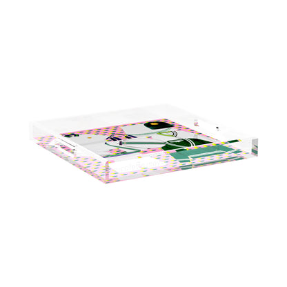Tenniscore Fashion Pink  15X15 Acrylic Tray - nicolettemayer.com 