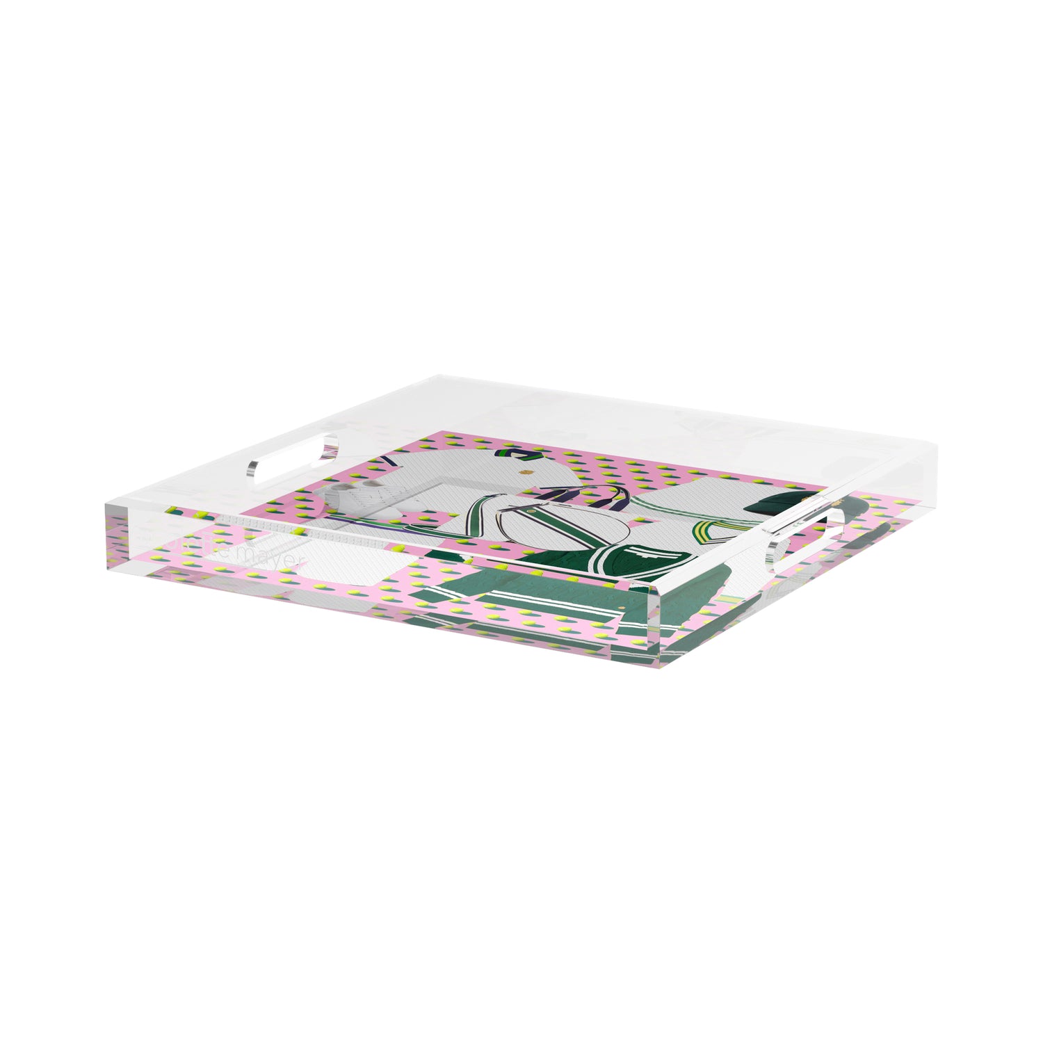 Tenniscore Fashion Pink  15X15 Acrylic Tray - nicolettemayer.com 