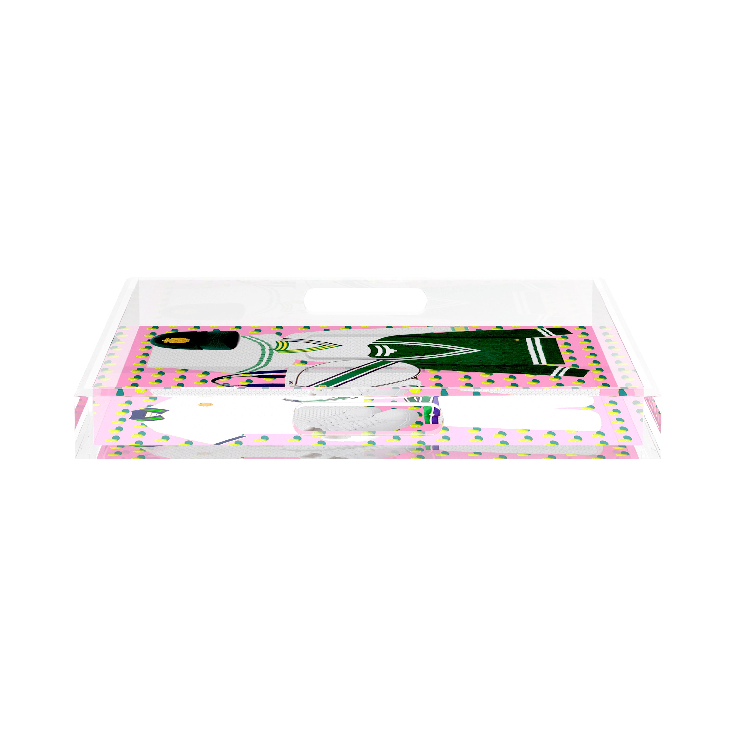 Tenniscore Fashion Pink  15X15 Acrylic Tray - nicolettemayer.com 