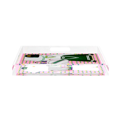 Tenniscore Fashion Pink  15X15 Acrylic Tray - nicolettemayer.com 