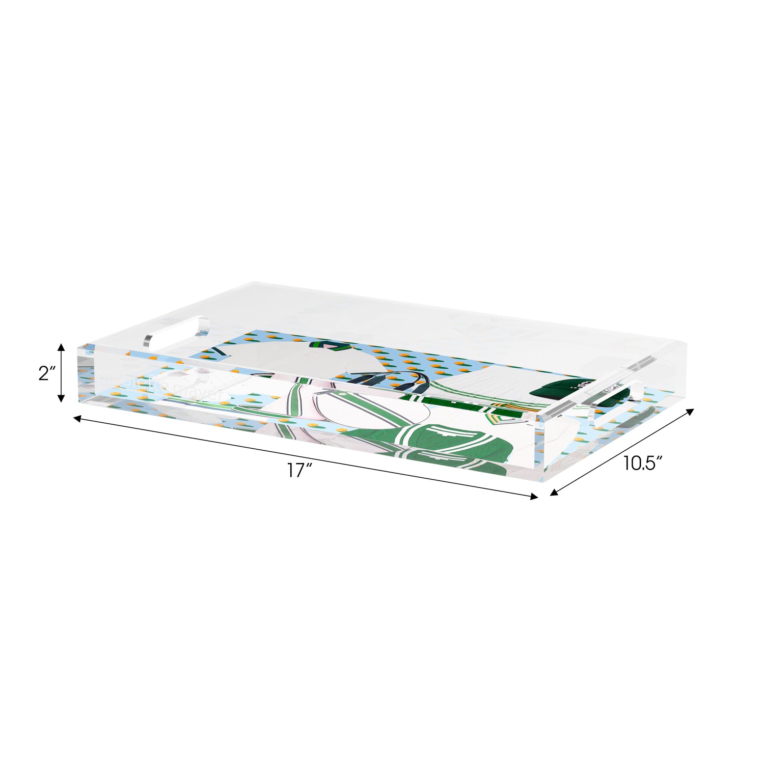 Tenniscore Fashion Blue Orange  Set of 3 Acrylic Tray - nicolettemayer.com 