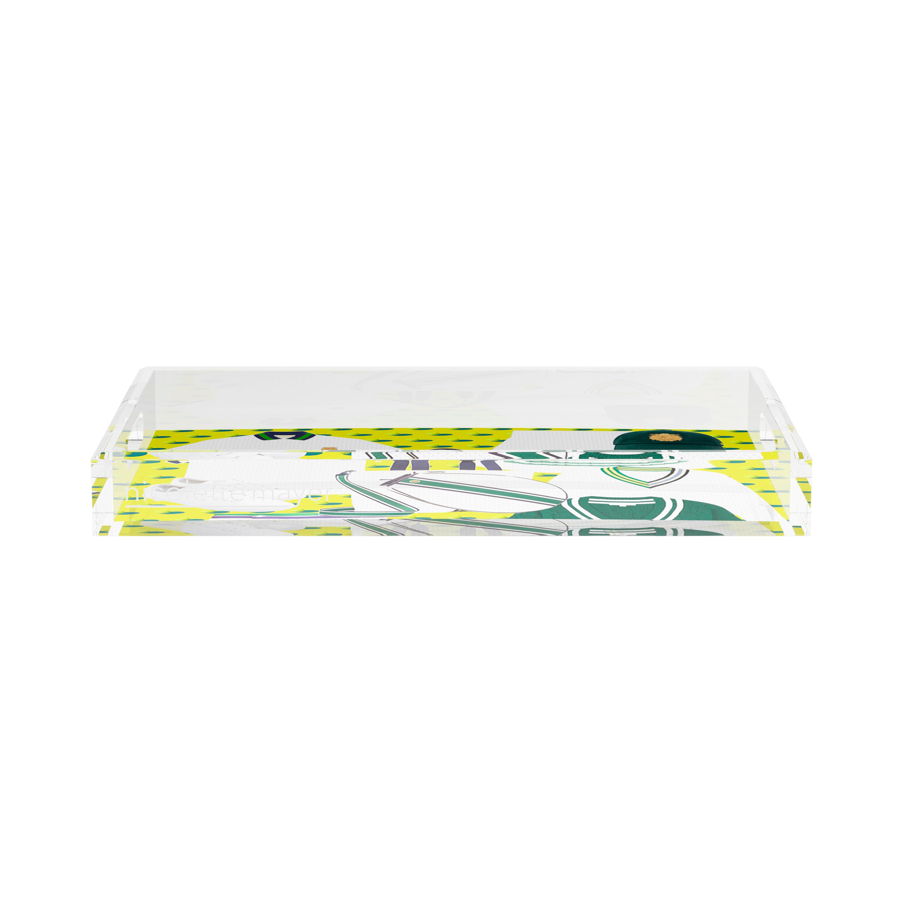 Tenniscore Fashion Chartreuse Kelly  17X10.5 Acrylic Tray - nicolettemayer.com 