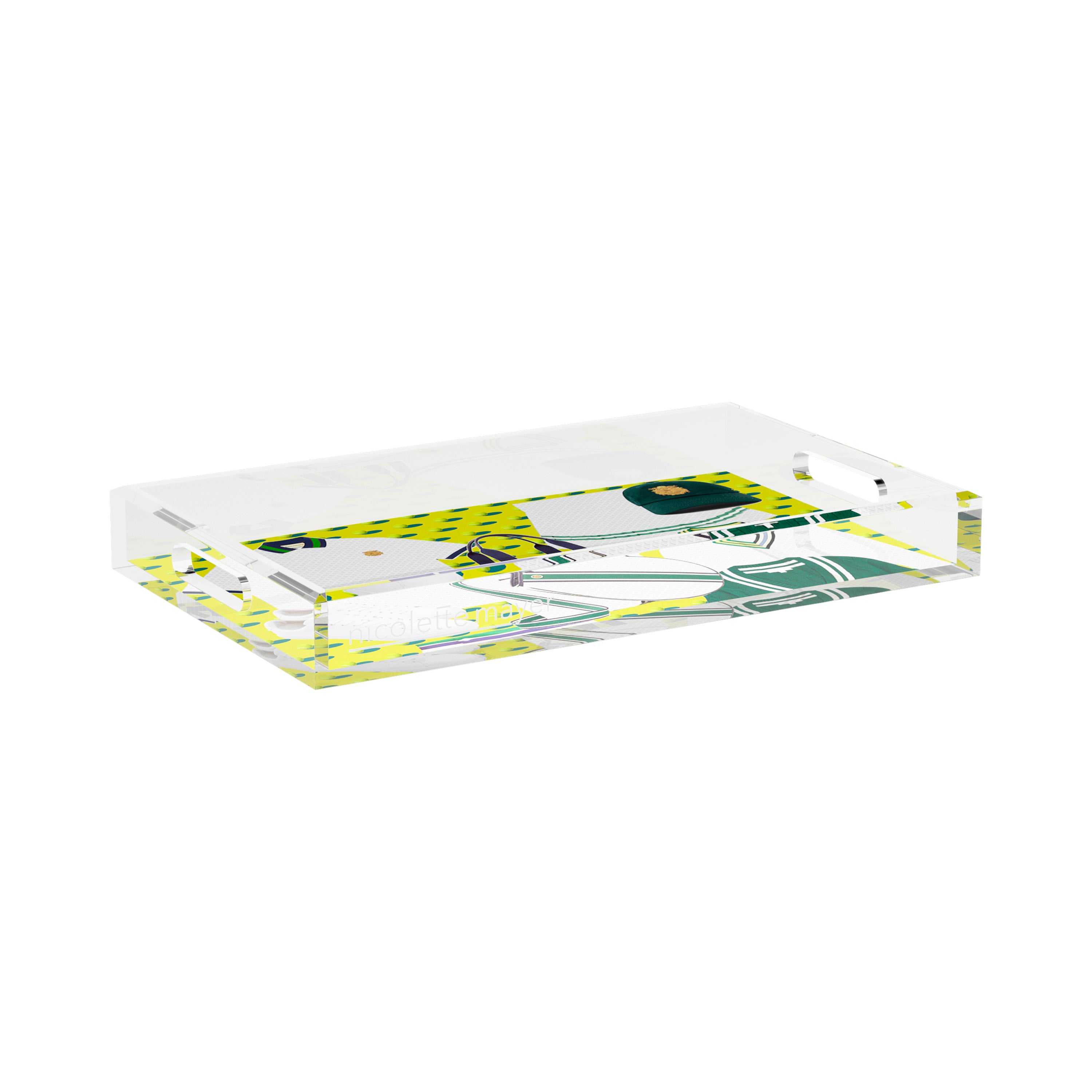 Tenniscore Fashion Chartreuse Kelly  17X10.5 Acrylic Tray - nicolettemayer.com 