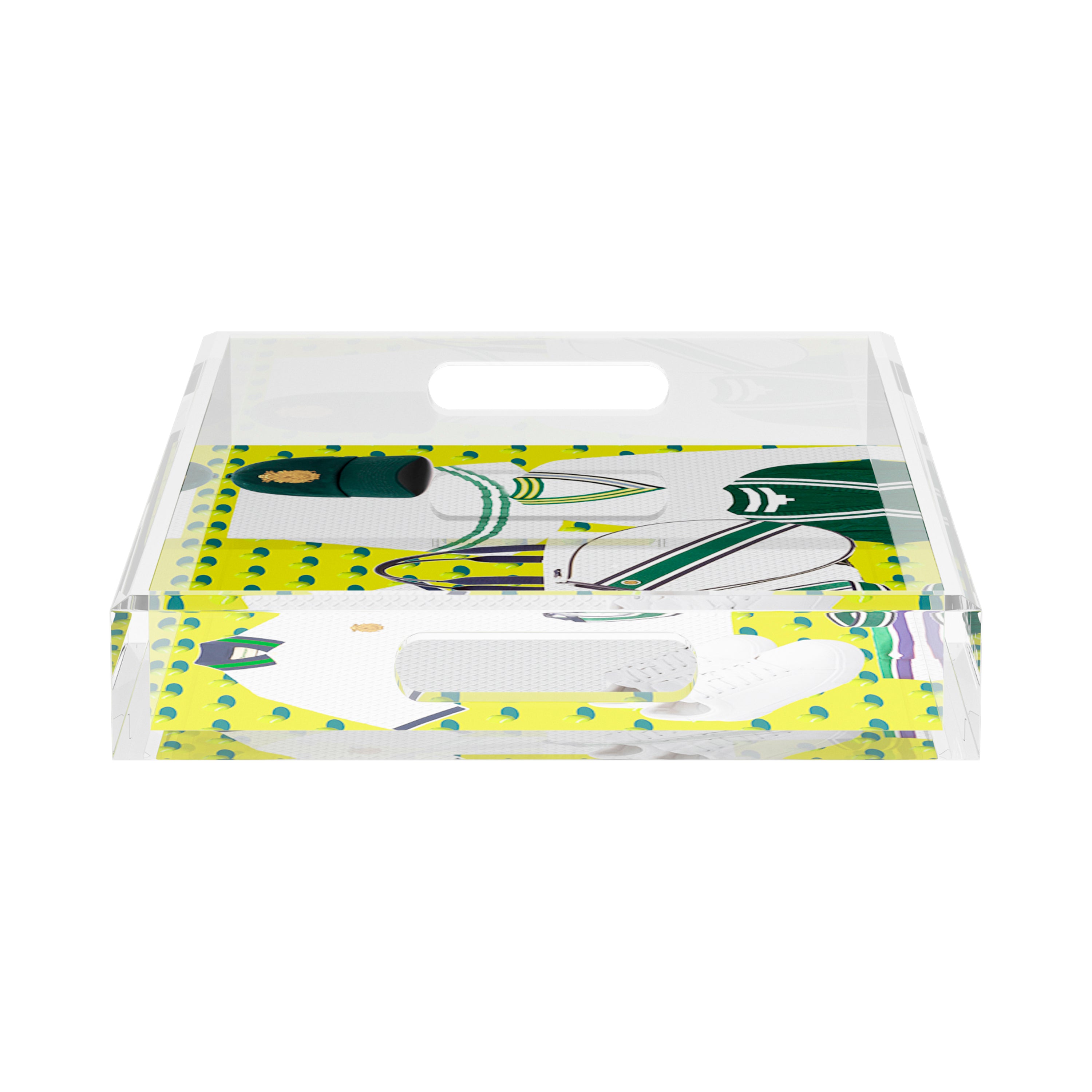 Tenniscore Fashion Chartreuse Kelly  17X10.5 Acrylic Tray - nicolettemayer.com 
