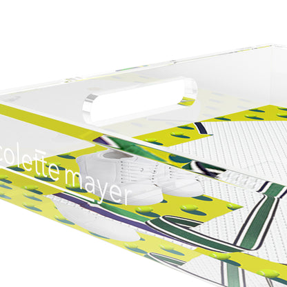 Tenniscore Fashion Chartreuse Kelly  17X10.5 Acrylic Tray - nicolettemayer.com 