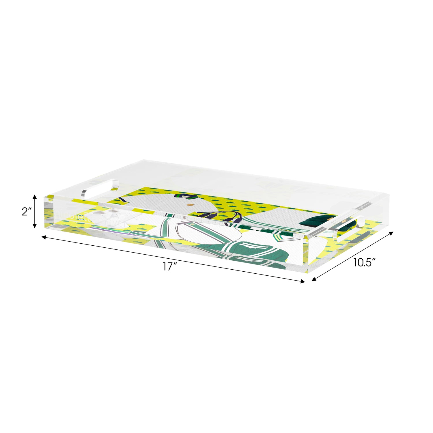Tenniscore Fashion Chartreuse Kelly  Set of 3 Acrylic Tray - nicolettemayer.com 