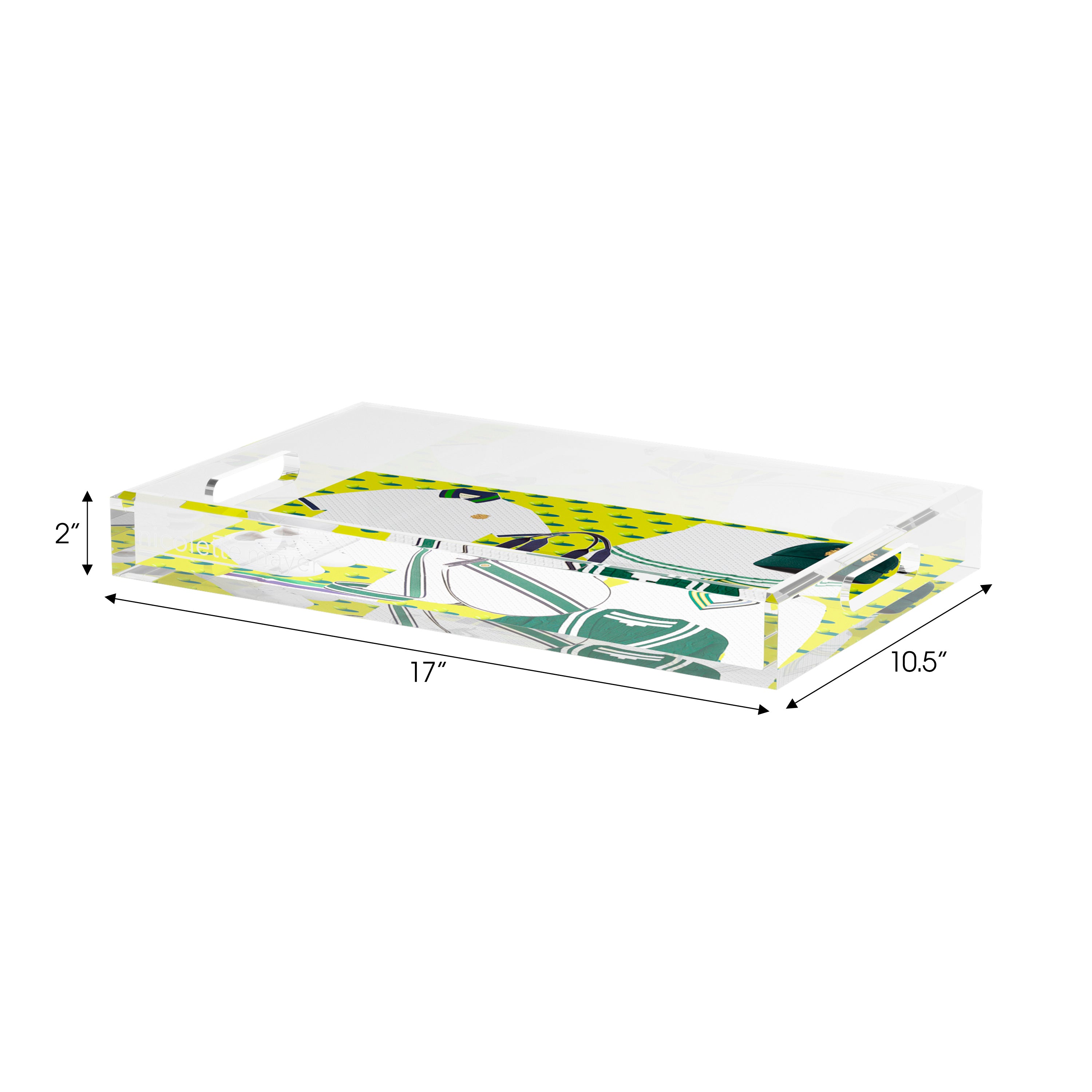 Tenniscore Fashion Chartreuse Kelly  Set of 3 Acrylic Tray - nicolettemayer.com 