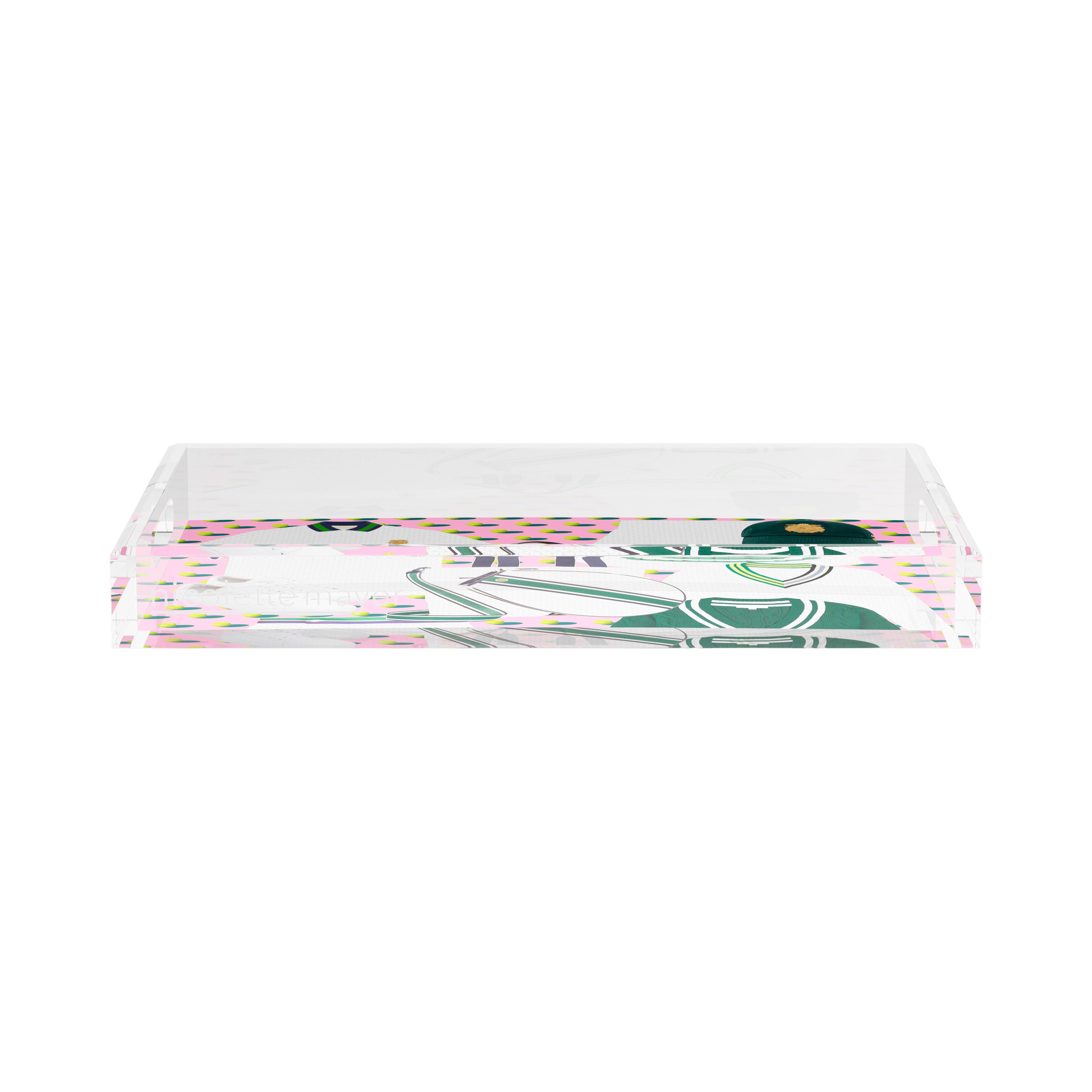Tenniscore Fashion Chartreuse Kelly  17X10.5 Acrylic Tray - nicolettemayer.com 