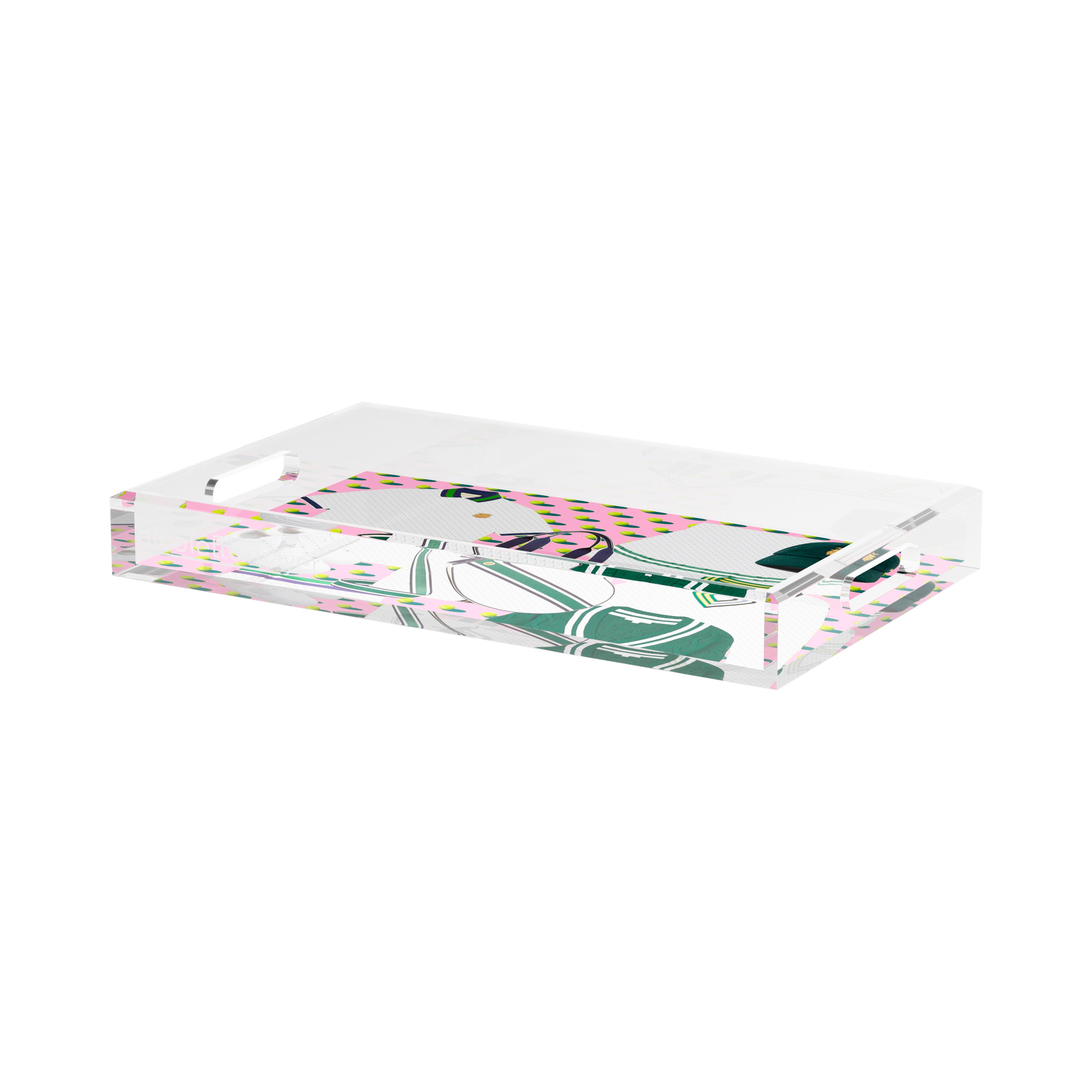 Tenniscore Fashion Chartreuse Kelly  17X10.5 Acrylic Tray - nicolettemayer.com 