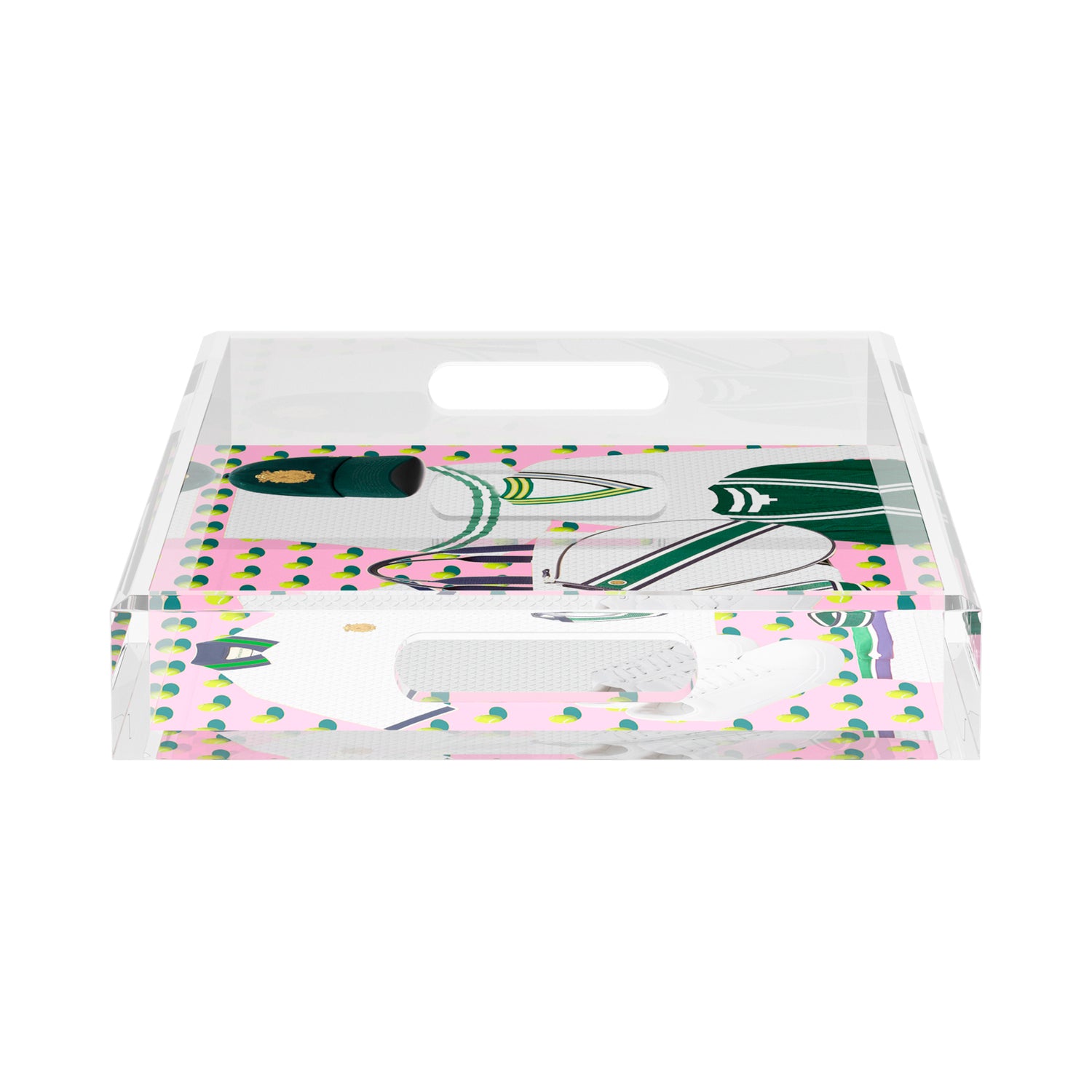 Tenniscore Fashion Chartreuse Kelly  17X10.5 Acrylic Tray - nicolettemayer.com 