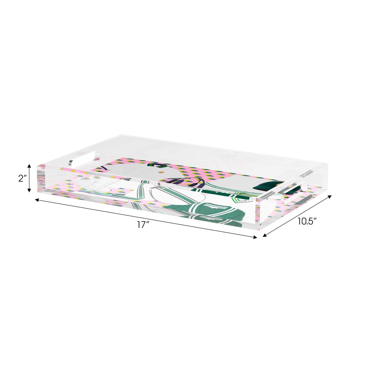 Tenniscore Fashion Chartreuse Kelly  Set of 3 Acrylic Tray - nicolettemayer.com 