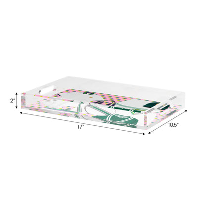 Tenniscore Fashion Chartreuse Kelly  Set of 3 Acrylic Tray - nicolettemayer.com 