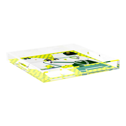 Tenniscore Fashion Chartreuse Kelly  18X18 Acrylic Tray - nicolettemayer.com 