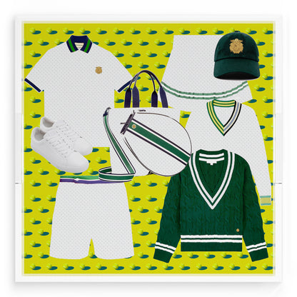 Tenniscore Fashion Chartreuse Kelly  18X18 Acrylic Tray - nicolettemayer.com 
