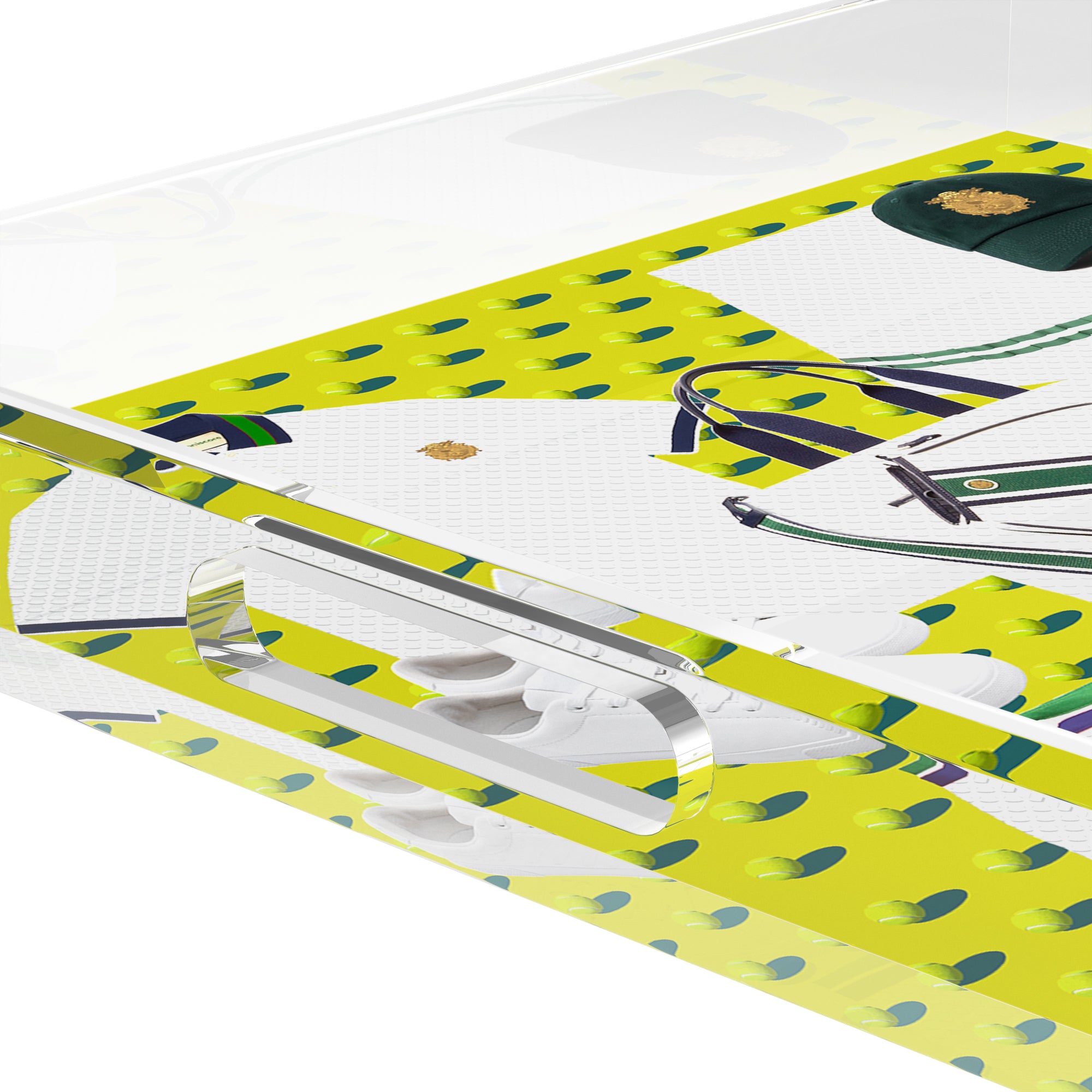 Tenniscore Fashion Chartreuse Kelly  18X18 Acrylic Tray - nicolettemayer.com 