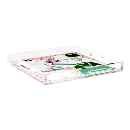 Tenniscore Fashion Pink  18X18 Acrylic Tray - nicolettemayer.com 