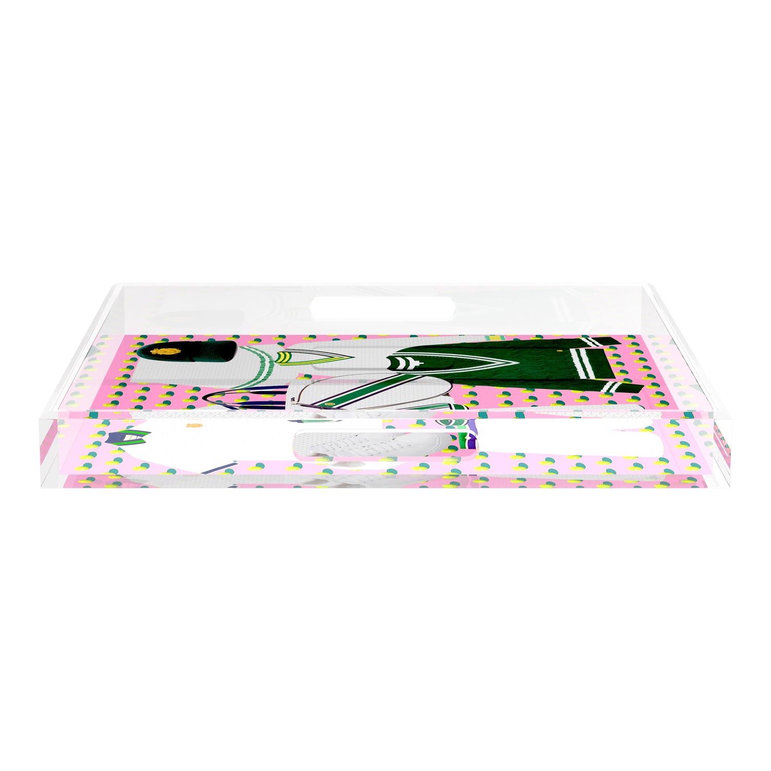 Tenniscore Fashion Pink  18X18 Acrylic Tray - nicolettemayer.com 