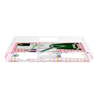 Tenniscore Fashion Pink  18X18 Acrylic Tray - nicolettemayer.com 