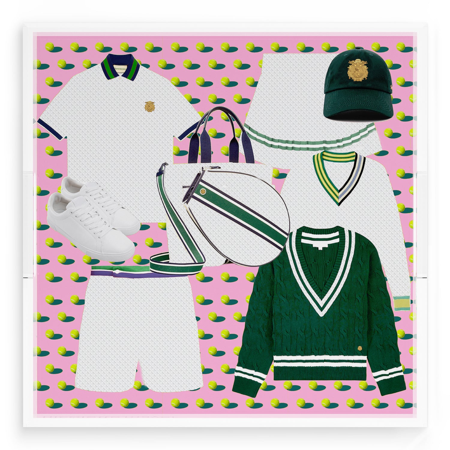 Tenniscore Fashion Pink  18X18 Acrylic Tray - nicolettemayer.com 