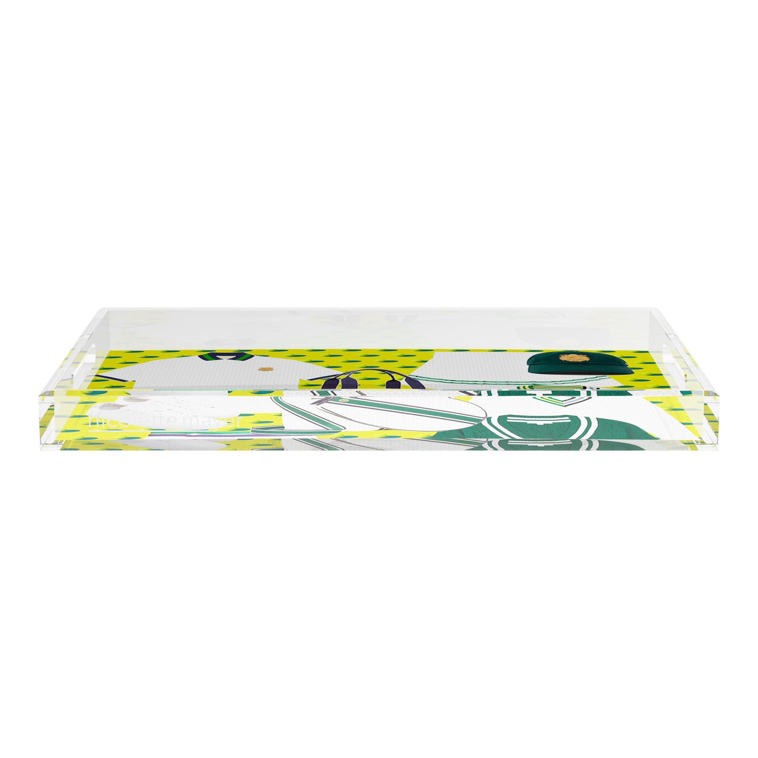 Tenniscore Fashion Chartreuse Kelly  22.5x14.5 Acrylic Tray - nicolettemayer.com 