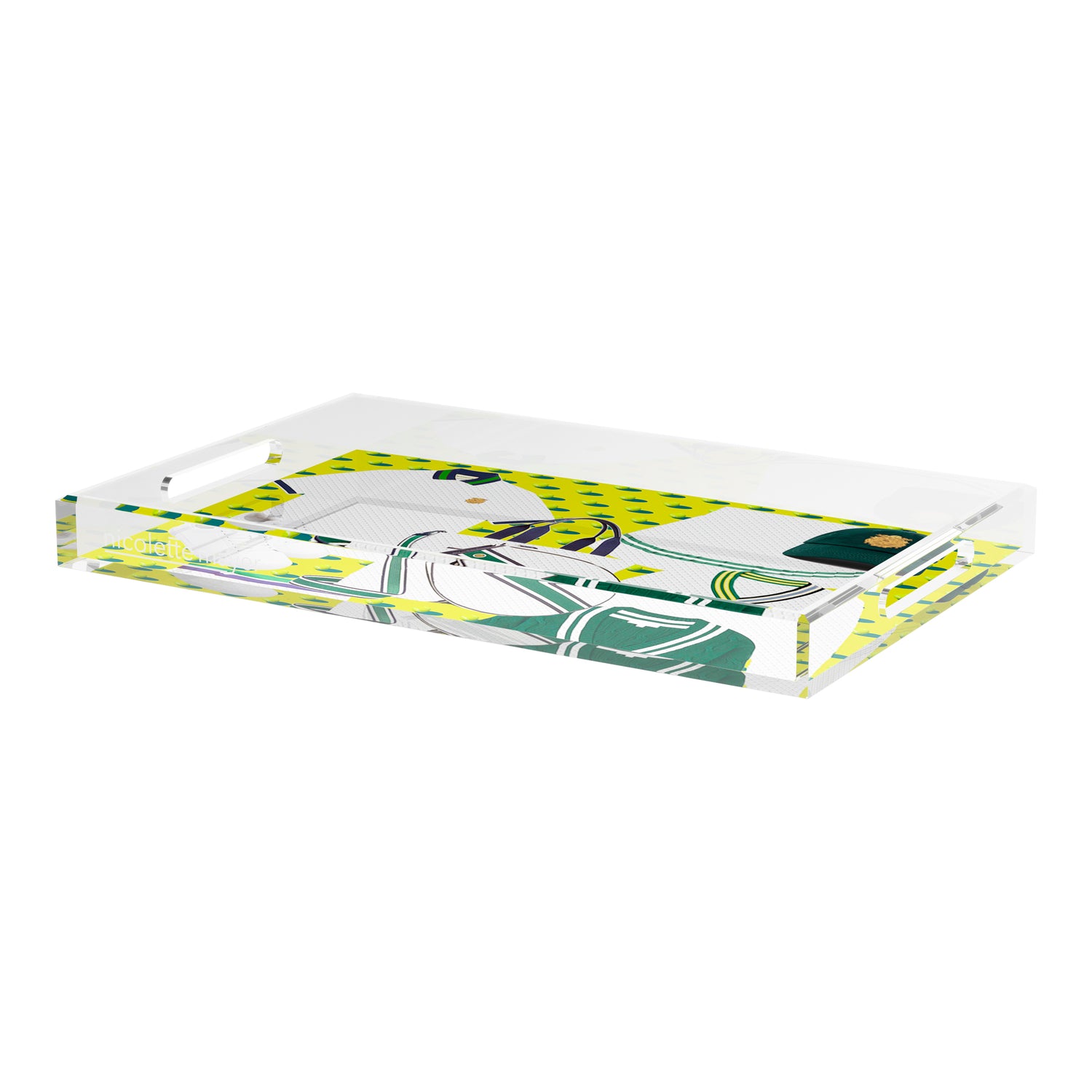 Tenniscore Fashion Chartreuse Kelly  22.5x14.5 Acrylic Tray - nicolettemayer.com 