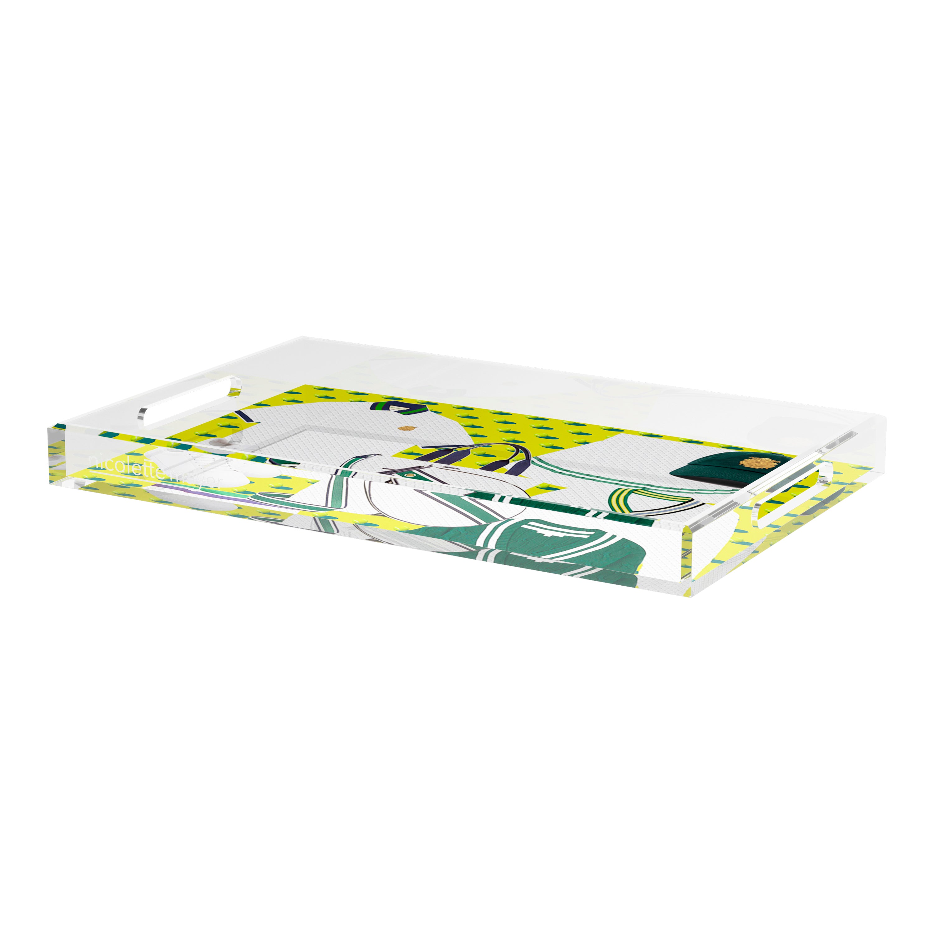 Tenniscore Fashion Chartreuse Kelly  22.5x14.5 Acrylic Tray - nicolettemayer.com 