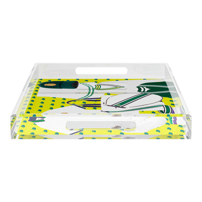 Tenniscore Fashion Chartreuse Kelly  22.5x14.5 Acrylic Tray - nicolettemayer.com 