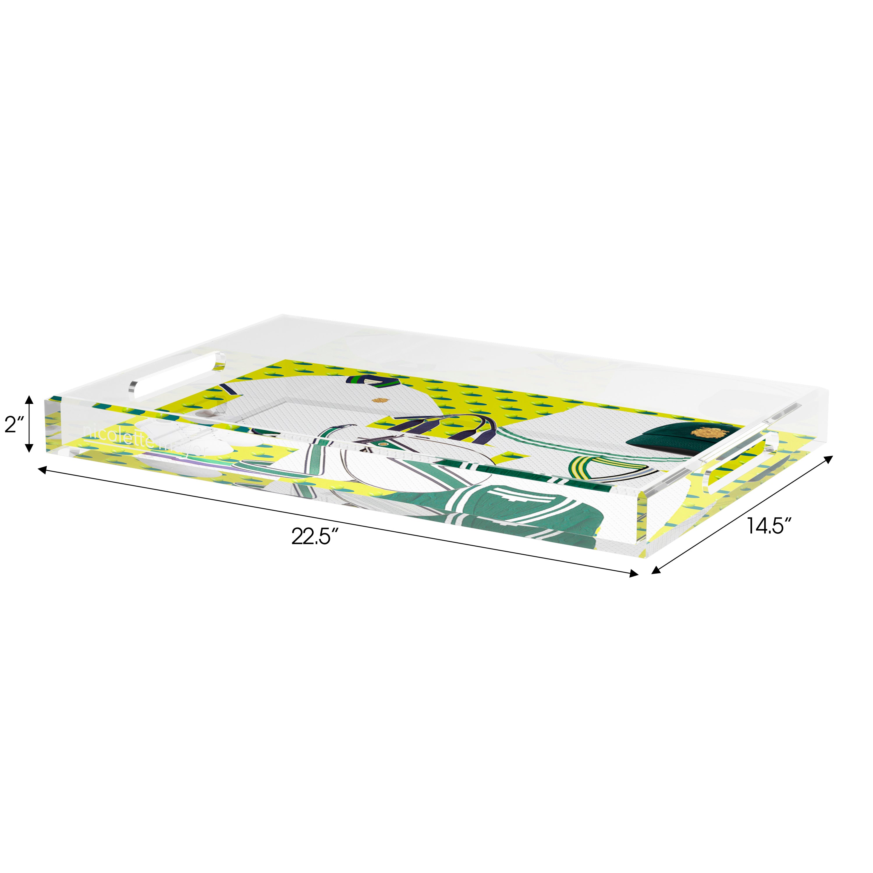 Tenniscore Fashion Chartreuse Kelly  Set of 3 Acrylic Tray - nicolettemayer.com 