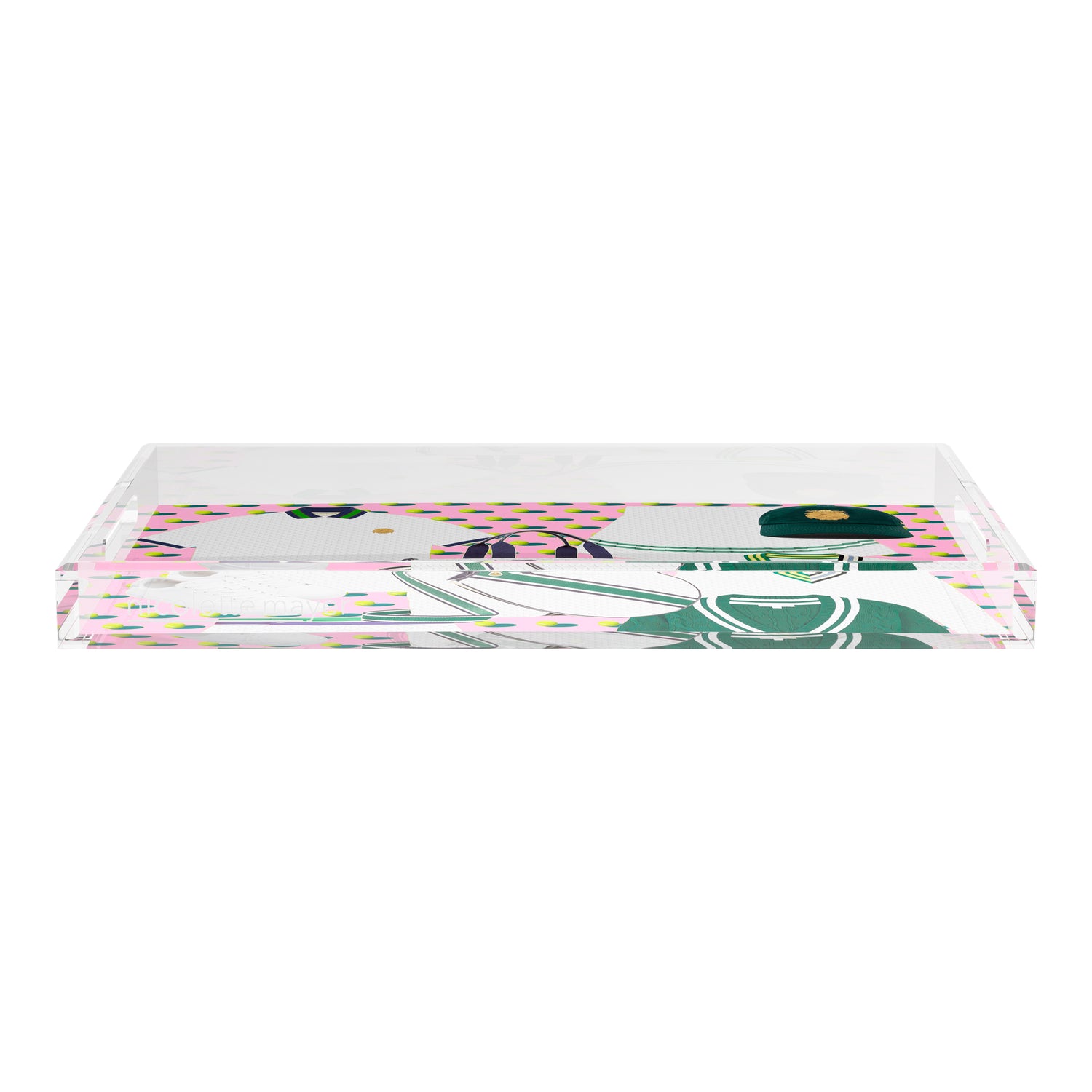 Tenniscore Fashion Chartreuse Kelly  22.5x14.5 Acrylic Tray - nicolettemayer.com 