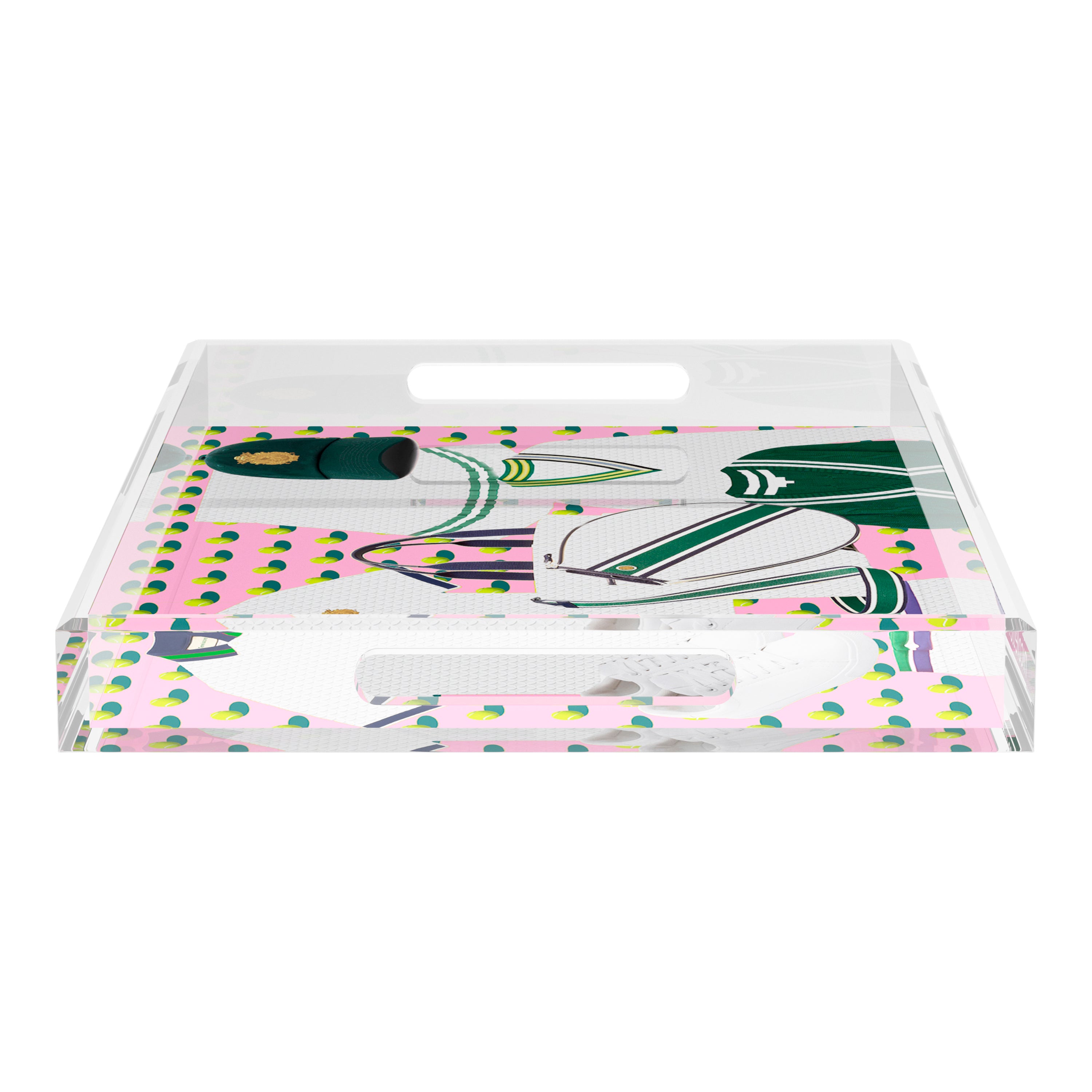 Tenniscore Fashion Chartreuse Kelly  22.5x14.5 Acrylic Tray - nicolettemayer.com 