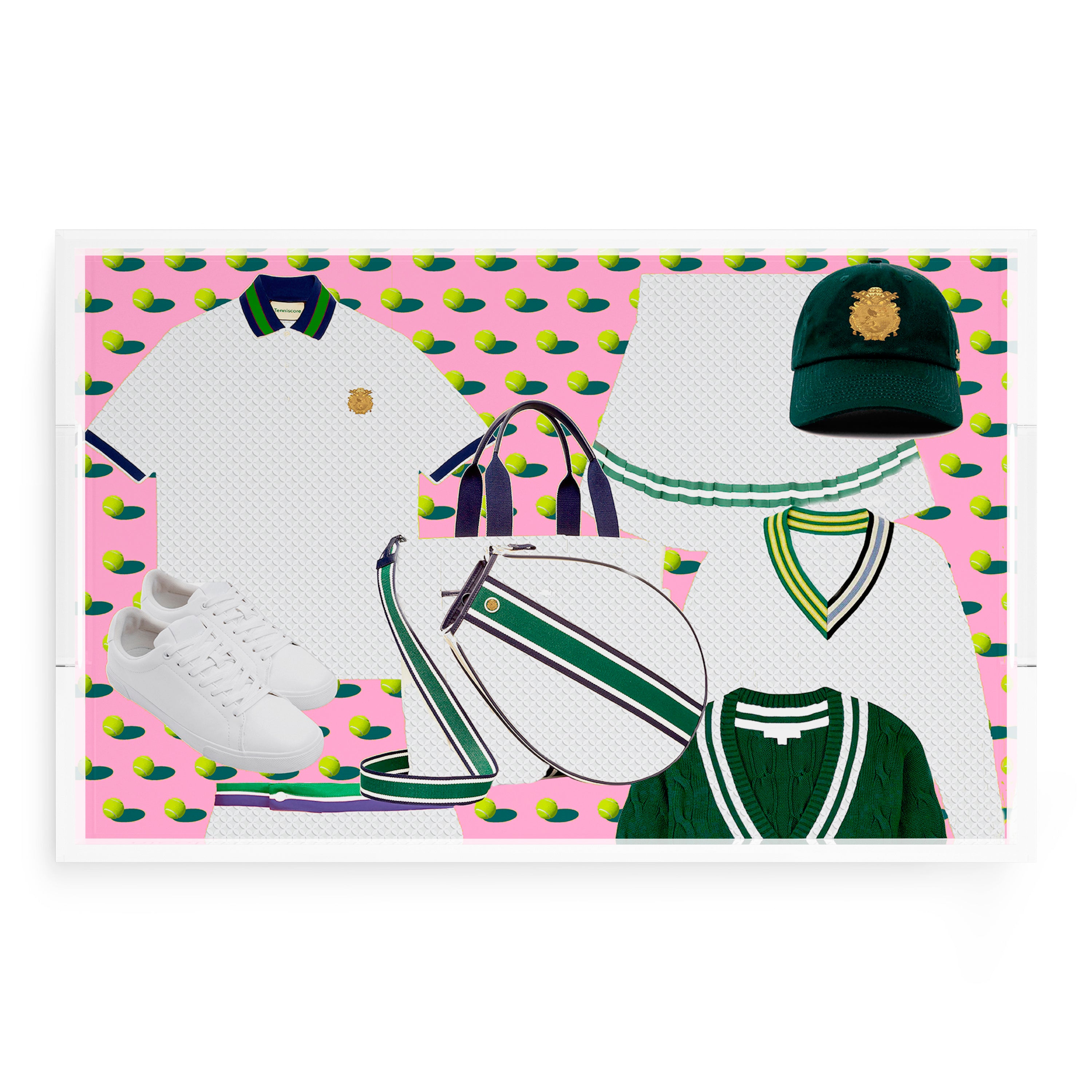 Tenniscore Fashion Chartreuse Kelly  22.5x14.5 Acrylic Tray - nicolettemayer.com 