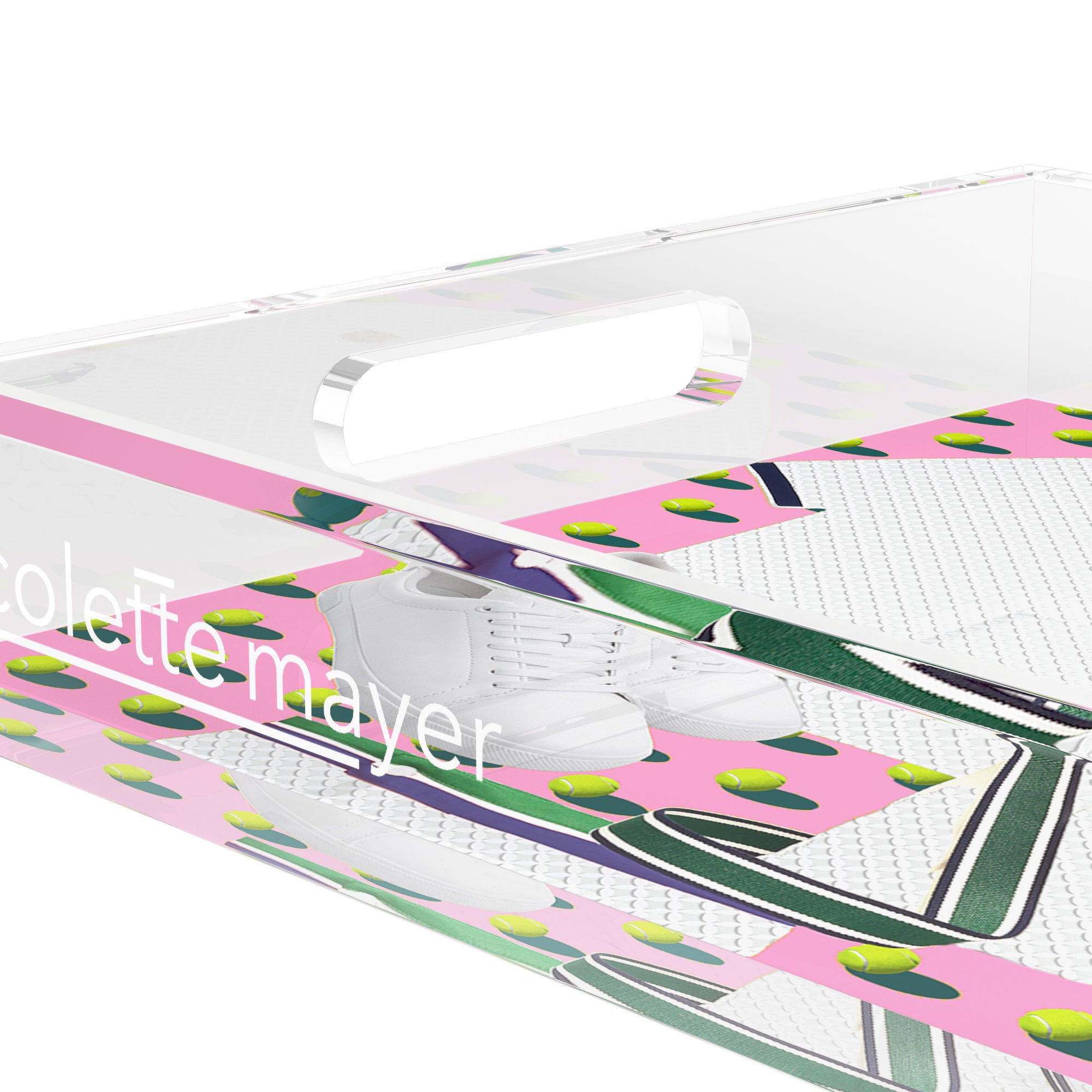 Tenniscore Fashion Chartreuse Kelly  22.5x14.5 Acrylic Tray - nicolettemayer.com 