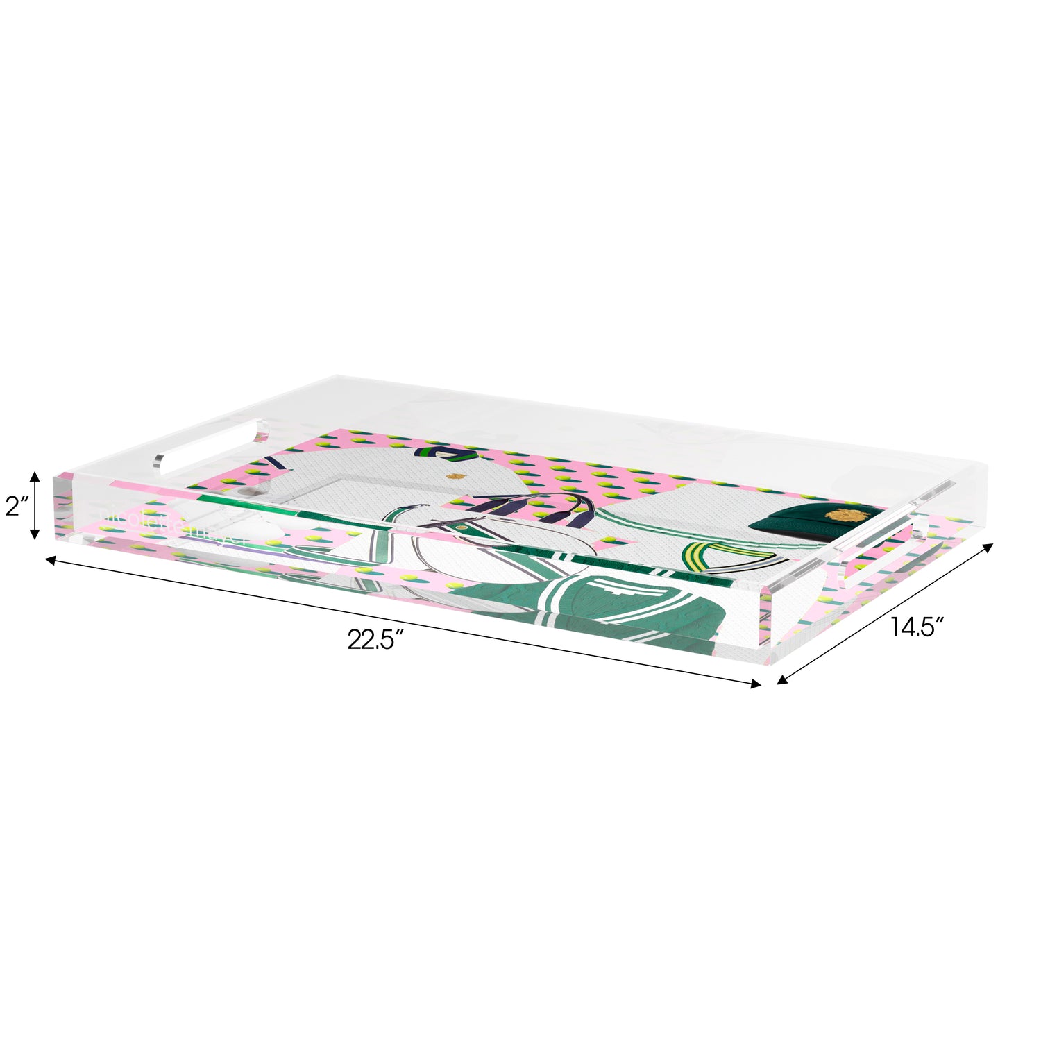 Tenniscore Fashion Chartreuse Kelly  Set of 3 Acrylic Tray - nicolettemayer.com 