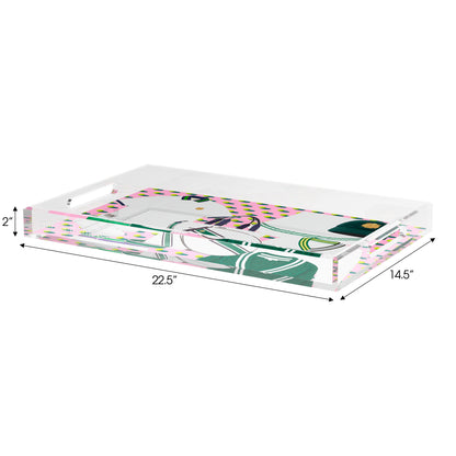 Tenniscore Fashion Chartreuse Kelly  Set of 3 Acrylic Tray - nicolettemayer.com 