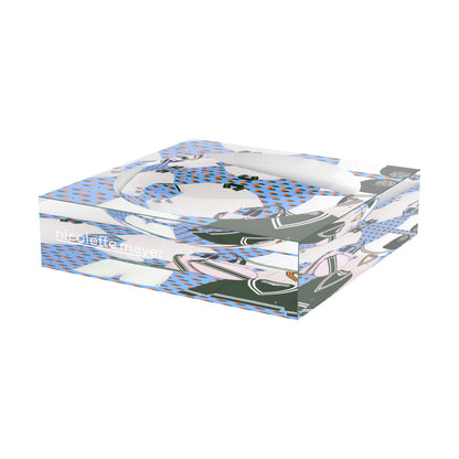 Tenniscore Fashion Blue Orange Tennis Candy Catchall Dish