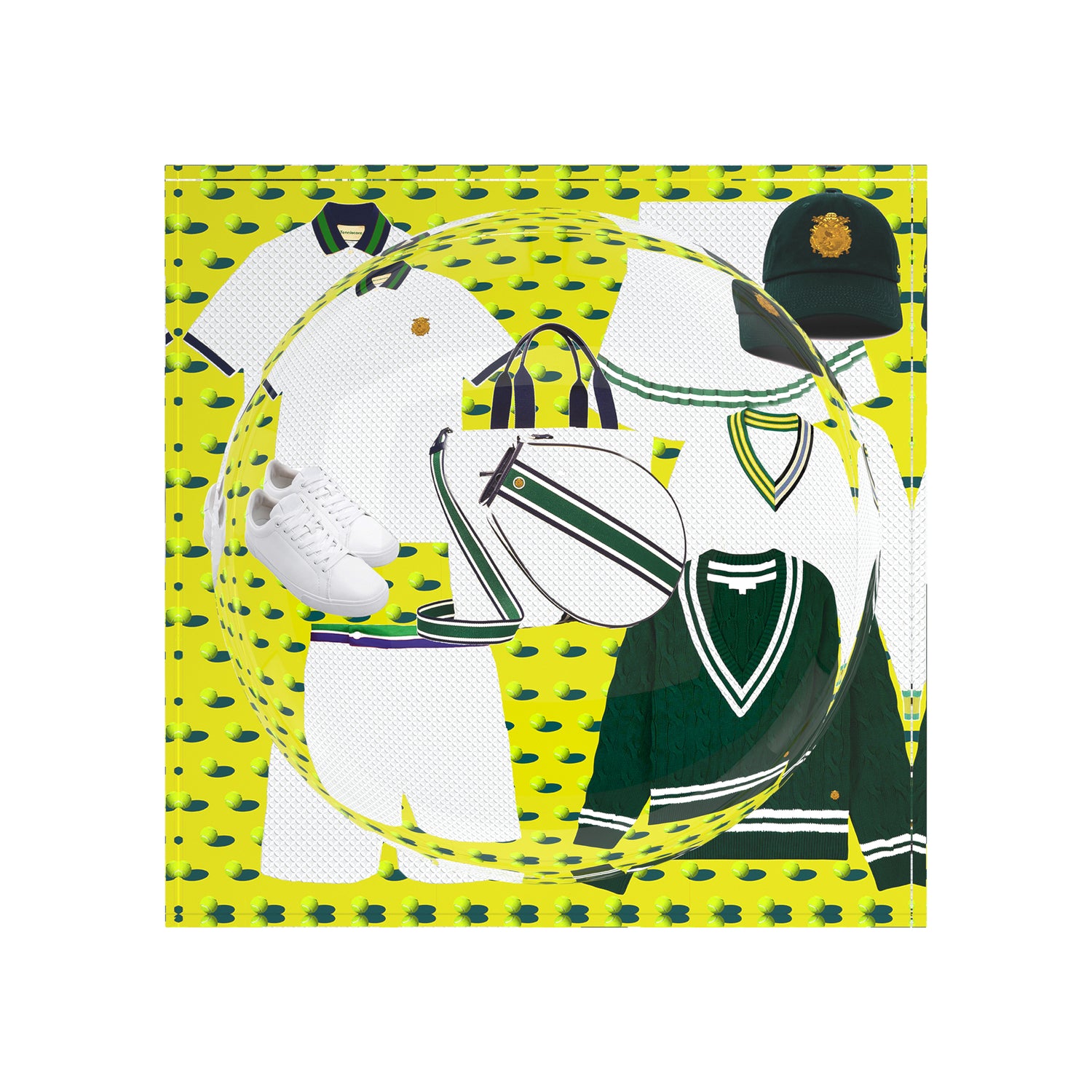 Tenniscore Fashion Chartreuse Kelly Tennis Candy Catchall Dish