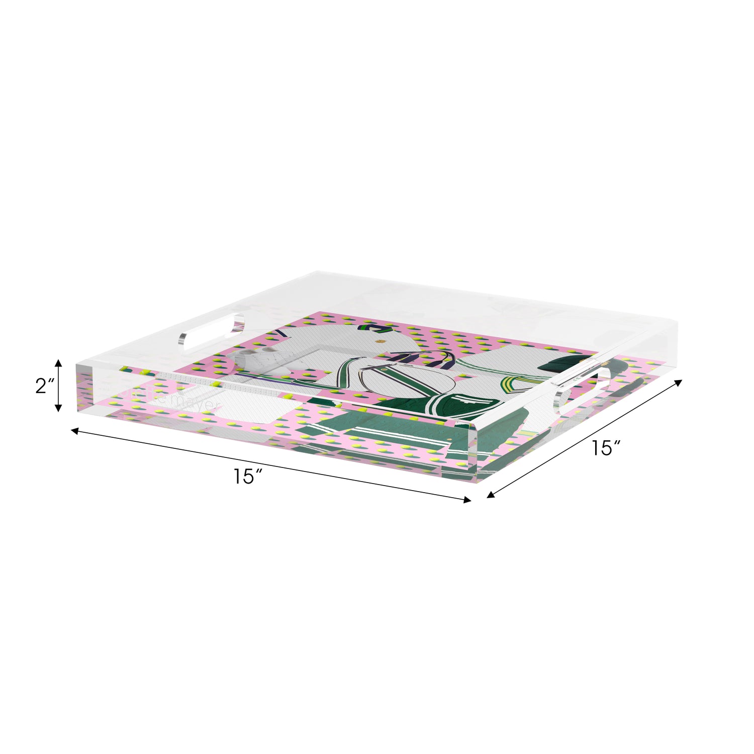 Tenniscore Fashion Pink  15X15 Acrylic Tray - nicolettemayer.com 