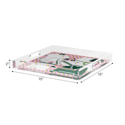 Tenniscore Fashion Pink  15X15 Acrylic Tray - nicolettemayer.com 