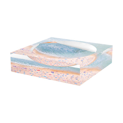 The Beach Aerial Acrylic Candy Catchall Dish, 6 x 6 in., 8 x 8 in. by Nicolette Mayer