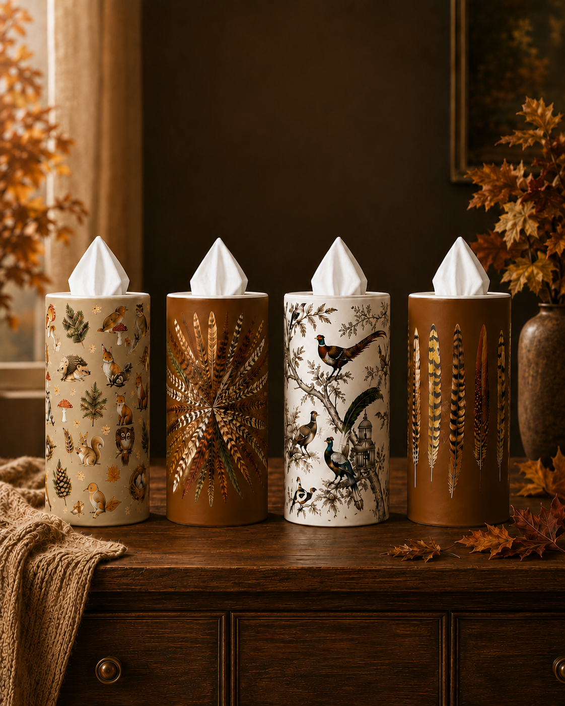 Fall Tissue Boxes - Set of 4