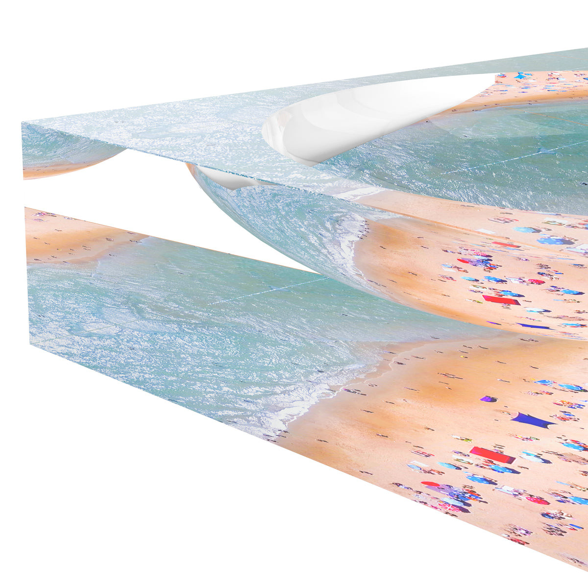 The Beach Aerial Acrylic Candy Catchall Dish, 6 x 6 in., 8 x 8 in. by Nicolette Mayer
