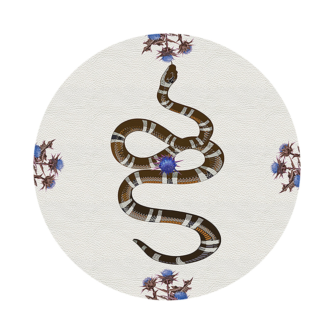 Thistle And Snake Blue White 16" Round Pebble Placemats, Set of 4 - nicolettemayer.com