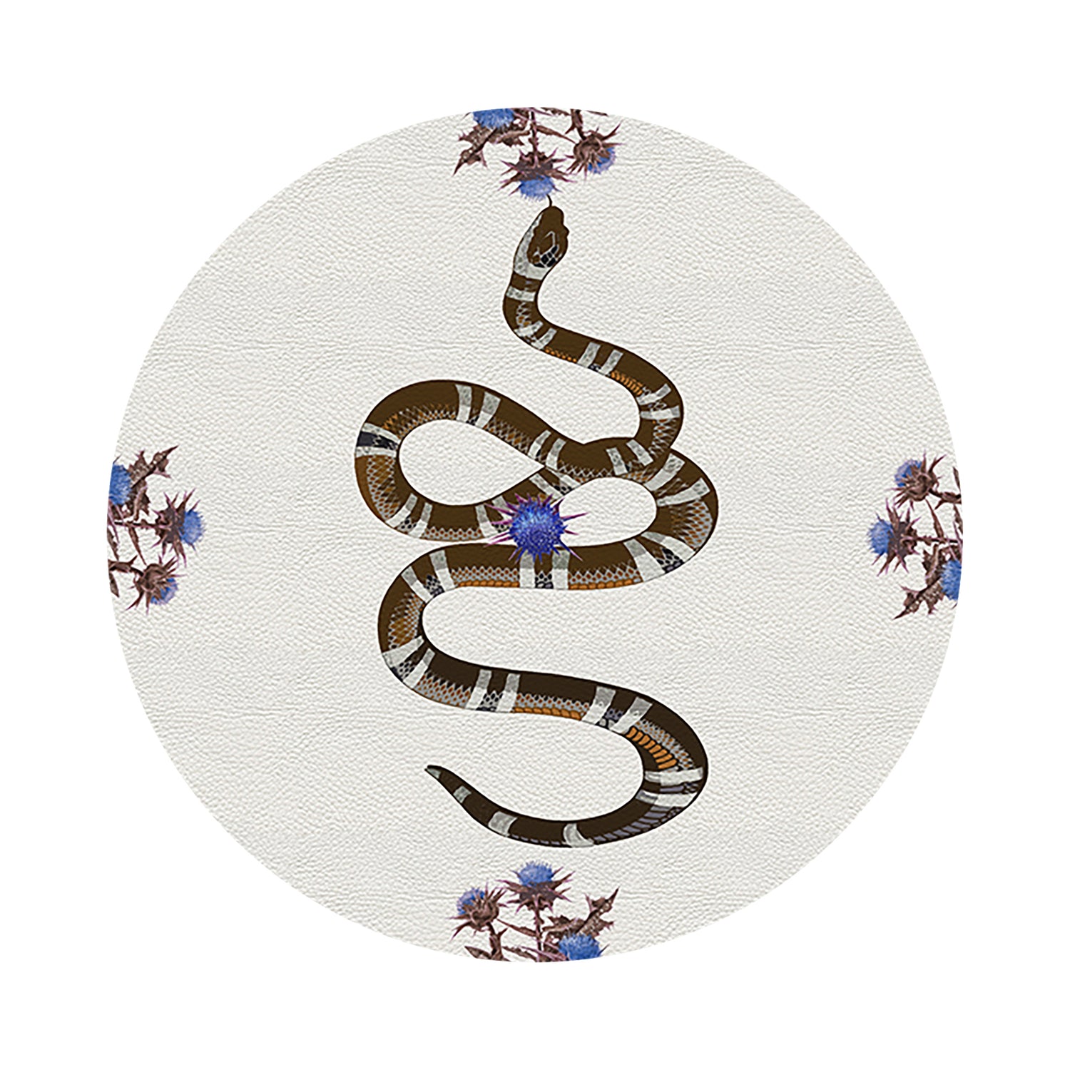Thistle And Snake Blue White 16&quot; Round Pebble Placemats, Set of 4 - nicolettemayer.com
