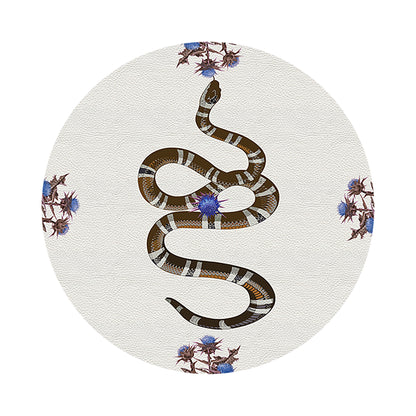 Thistle And Snake Blue White 16&quot; Round Pebble Placemats, Set of 4 - nicolettemayer.com

