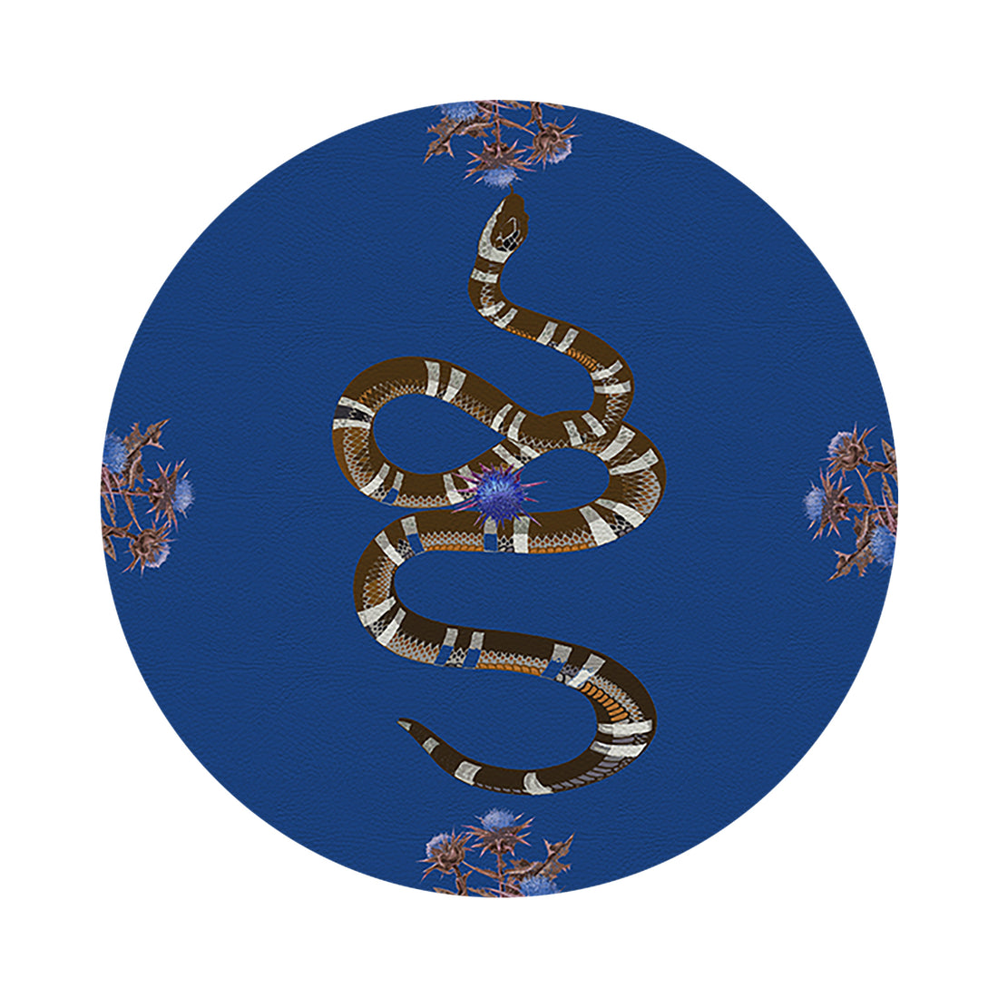 Thistle-And-Snake-Blue-16&quot;-Round-Pebble-Placemat-Set-of-4 - nicolettemayer.com