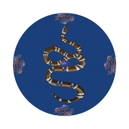 Thistle And Snake Blue 16&quot; Round Pebble Placemats, Set of 4 - nicolettemayer.com

