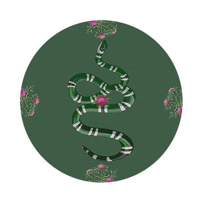 Thistle And Snake Evergreen 16&quot; Round Pebble Placemats, Set of 4 - nicolettemayer.com
